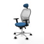 PIQUERAS Y CRESPO Silla de oficina Jorquera con mecanismo Sincro, Azul claro y Blanco
