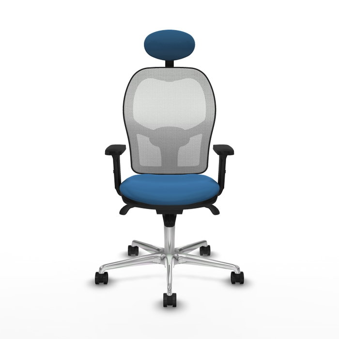 PIQUERAS Y CRESPO Silla de oficina Jorquera con mecanismo Sincro, Azul claro y Blanco