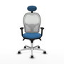 PIQUERAS Y CRESPO Silla de oficina Jorquera con mecanismo Sincro, Azul claro y Blanco