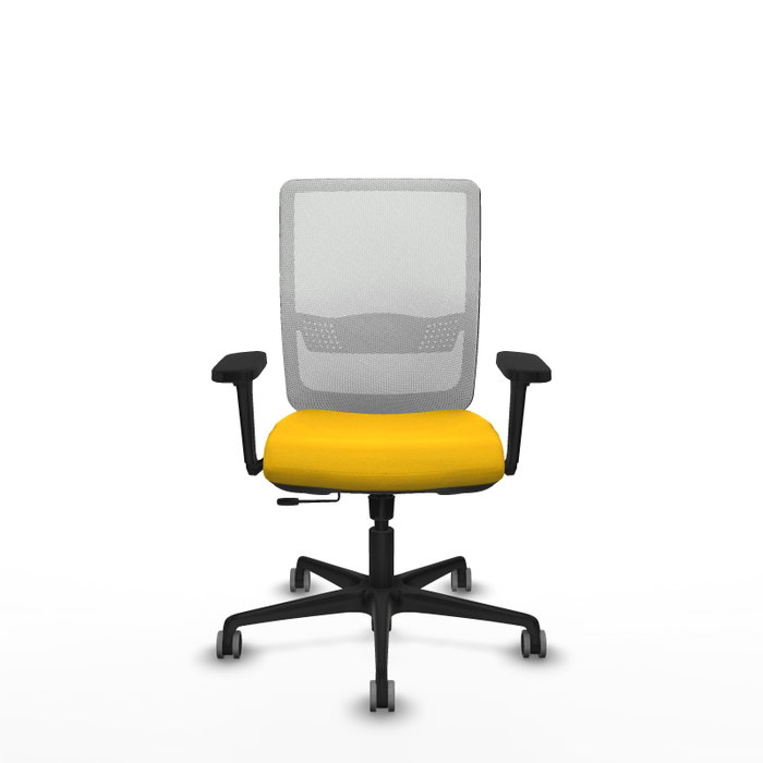 PIQUERAS Y CRESPO Silla de oficina Haches Amarillo y Blanco con mecanismo Sincro/Traslack PIQUERAS Y CRESPO Silla de oficina Haches Amarillo y Blanco con mecanismo Sincro/Traslack