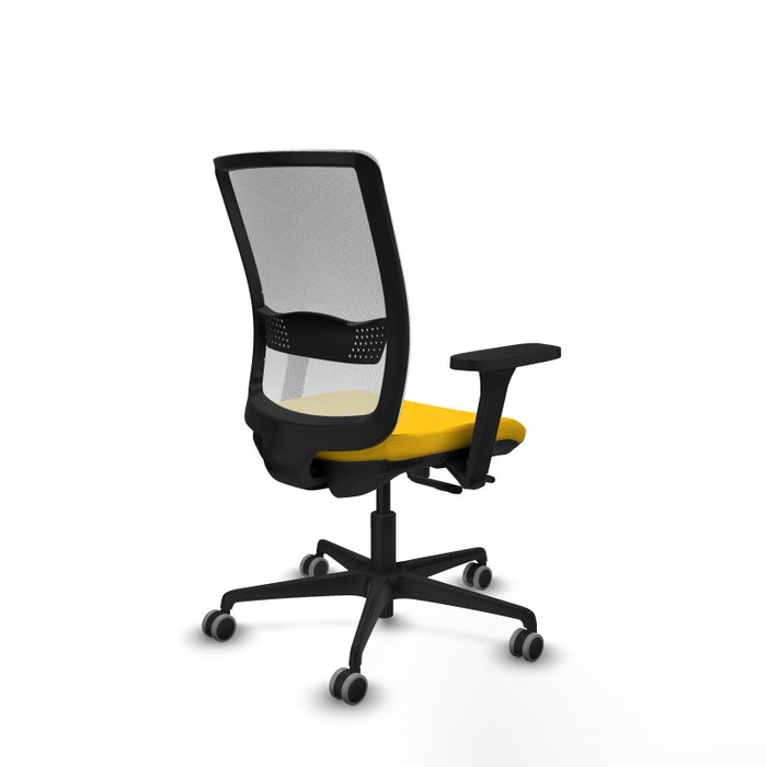 PIQUERAS Y CRESPO Silla de oficina Haches Amarillo y Blanco con mecanismo Sincro/Traslack PIQUERAS Y CRESPO Silla de oficina Haches Amarillo y Blanco con mecanismo Sincro/Traslack