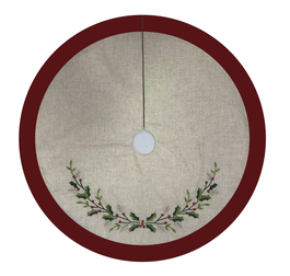 DKD Home Decor Base para Árbol de Navidad de Poliéster Rojo 90x90x2 cm