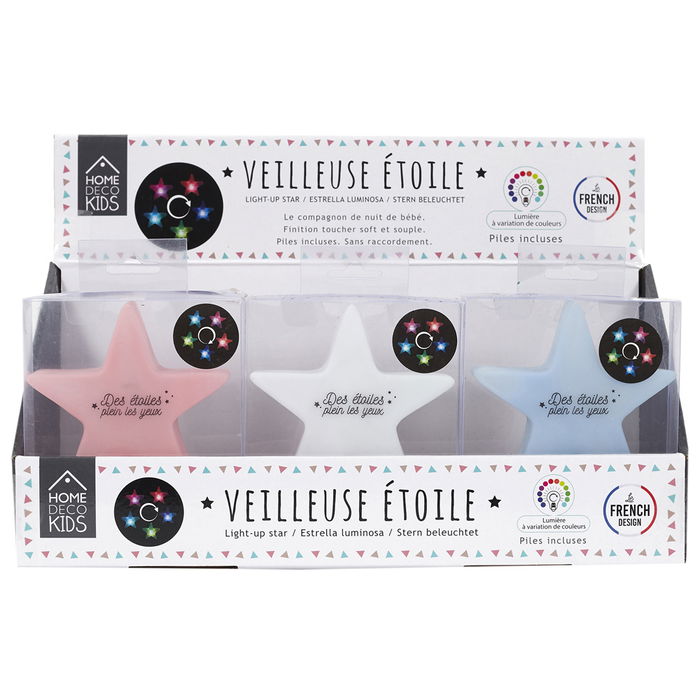 Home Deco Kids Luz Quitamiedo Estrella para Niños con Luces de Colores Surtidos