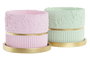 DKD Home Decor Set de 2 Macetas de Cemento Rugoso, 20x20x16,5 cm, Rosa y Verde