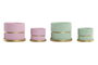 DKD Home Decor Set de 2 Macetas de Cemento Rugoso, 20x20x16,5 cm, Rosa y Verde