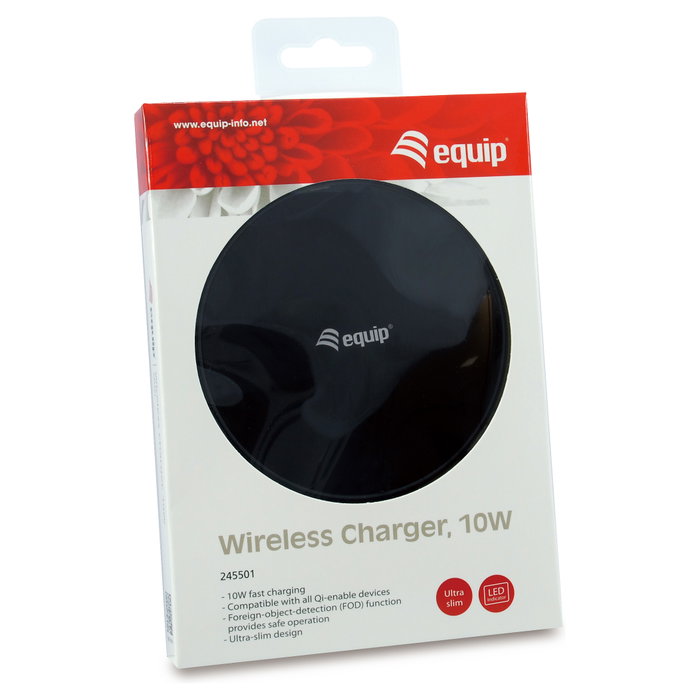 Equip Cargador Inalámbrico 10W Carcasa de Aluminio Ultra-slim