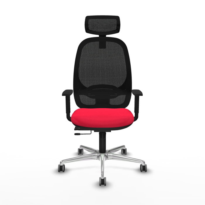 PIQUERAS Y CRESPO Silla de oficina Cilanco con mecanismo Sincro/Traslack, Rojo/Negro