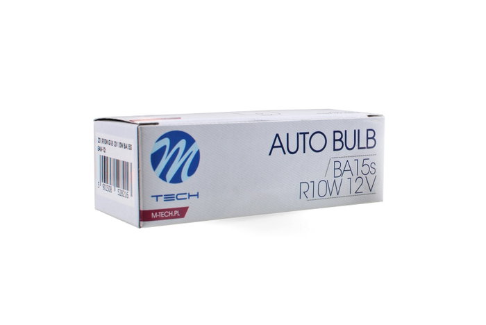 M-Tech Lámpara BA15S 12V/10W G18 Clear - Pack de 10 unidades