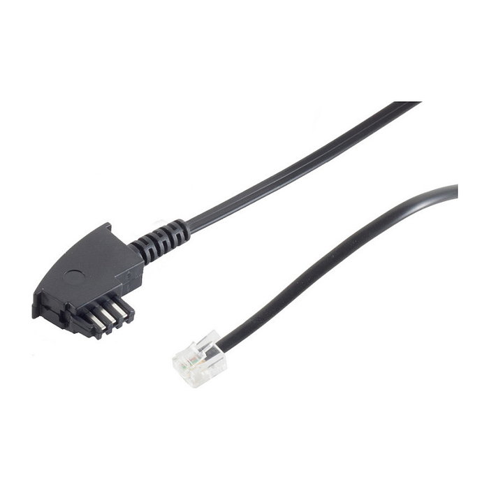S-Impuls Cable de teléfono plano 6m TAE F a RJ-11 Negro S-Impuls Cable de teléfono plano 6m TAE F a RJ-11 Negro