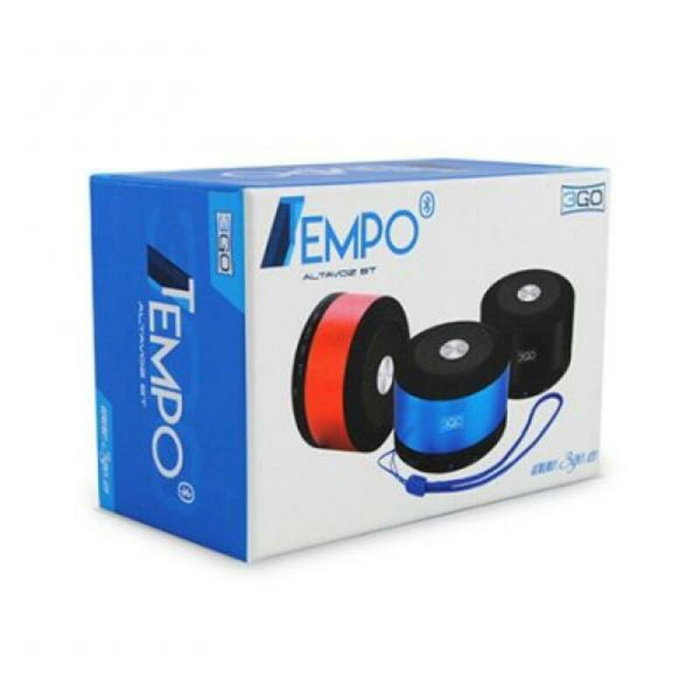 3go Tempo Altavoz Bluetooth 4.0 con MicroSD y Radio FM, Negro