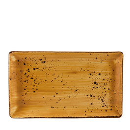 Summa Fuente Rectangular 27x16 cm, Vitro Porcelana, Color Amarillo, Modelo Rustic Yellow (Set de 6)