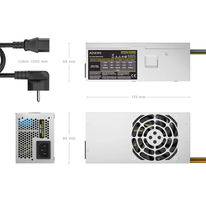 Aisens Fuente de Alimentación TFX 500W Plata ASPC-500TFX-PSE