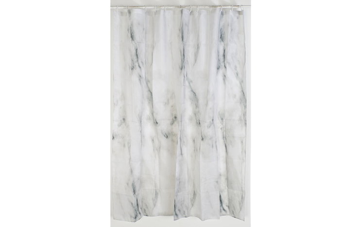 DKD Home Decor Cortina Baño Marmol Glam 180x180x0.5 cm Poliester