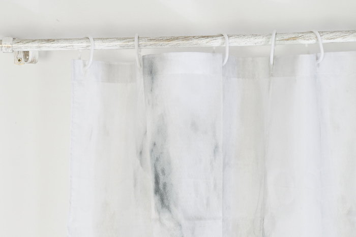 DKD Home Decor Cortina Baño Marmol Glam 180x180x0.5 cm Poliester