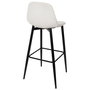Home Deco Factory Taburete Bar Scott Beige Tapizado Acanalado Poliéster Madera Hierro Altura Asiento 70,5 cm