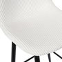 Home Deco Factory Taburete Bar Scott Beige Tapizado Acanalado Poliéster Madera Hierro Altura Asiento 70,5 cm
