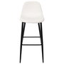 Home Deco Factory Taburete Bar Scott Beige Tapizado Acanalado Poliéster Madera Hierro Altura Asiento 70,5 cm
