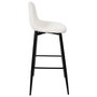 Home Deco Factory Taburete Bar Scott Beige Tapizado Acanalado Poliéster Madera Hierro Altura Asiento 70,5 cm
