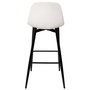 Home Deco Factory Taburete Bar Scott Beige Tapizado Acanalado Poliéster Madera Hierro Altura Asiento 70,5 cm