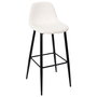 Home Deco Factory Taburete Bar Scott Beige Tapizado Acanalado Poliéster Madera Hierro Altura Asiento 70,5 cm