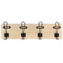 Home Deco Factory Perchero de Pared de 4 Ganchos Dobles, Estilo Industrial