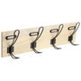 Home Deco Factory Perchero de Pared de 4 Ganchos Dobles, Estilo Industrial