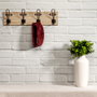 Home Deco Factory Perchero de Pared de 4 Ganchos Dobles, Estilo Industrial