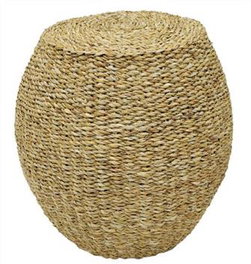 DKD Home Decor Mesita Auxiliar Seagrass Natural 44x44x43 cm