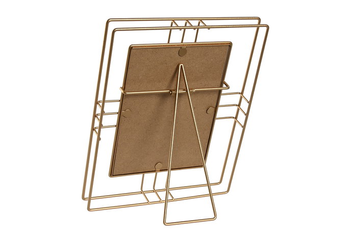 DKD Home Decor Marco de Foto 13x18 cm Dorado Metal y Cristal 23.5 x 18.5 x 2.5 cm