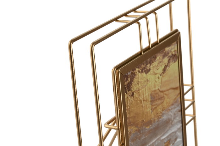 DKD Home Decor Marco de Foto 13x18 cm Dorado Metal y Cristal 23.5 x 18.5 x 2.5 cm