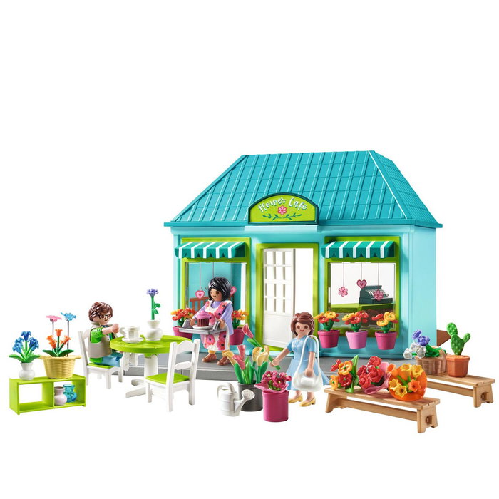 Playmobil Floristería Promo Packs 71807 - Mercado de Flores y Cafetería para Juego Imaginativo +4 Años