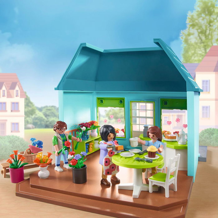 Playmobil Floristería Promo Packs 71807 - Mercado de Flores y Cafetería para Juego Imaginativo +4 Años