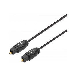 MANHATTAN Cable de audio digital óptico Toslink 2 x Toslink S/PDIF 1m Negro