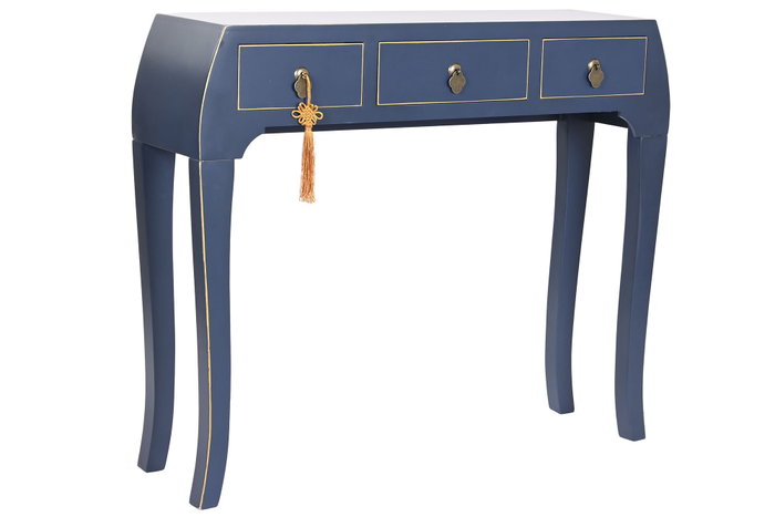 Consola Oriental DKD Home Decor Azul Dorado 26 x 80 x 96 cm Consola Oriental DKD Home Decor Azul Dorado 26 x 80 x 96 cm