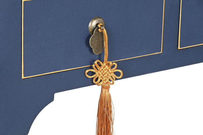 Consola Oriental DKD Home Decor Azul Dorado 26 x 80 x 96 cm Consola Oriental DKD Home Decor Azul Dorado 26 x 80 x 96 cm