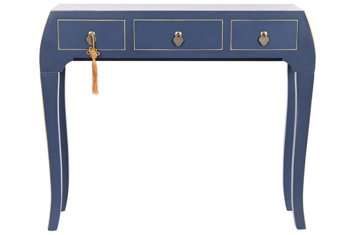 Consola Oriental DKD Home Decor Azul Dorado 26 x 80 x 96 cm Consola Oriental DKD Home Decor Azul Dorado 26 x 80 x 96 cm