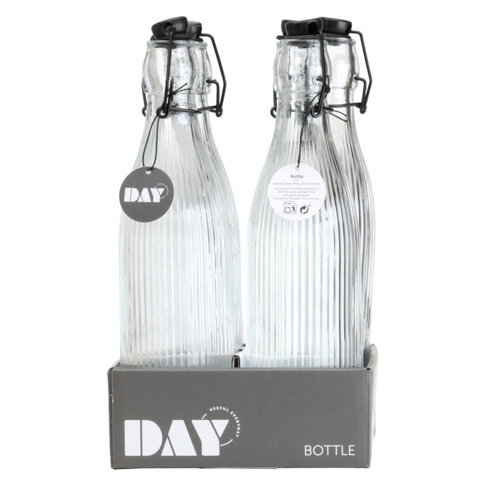 Day Botella de Vidrio Rayas 500 ml con Tapón Mecánico Day Botella de Vidrio Rayas 500 ml con Tapón Mecánico