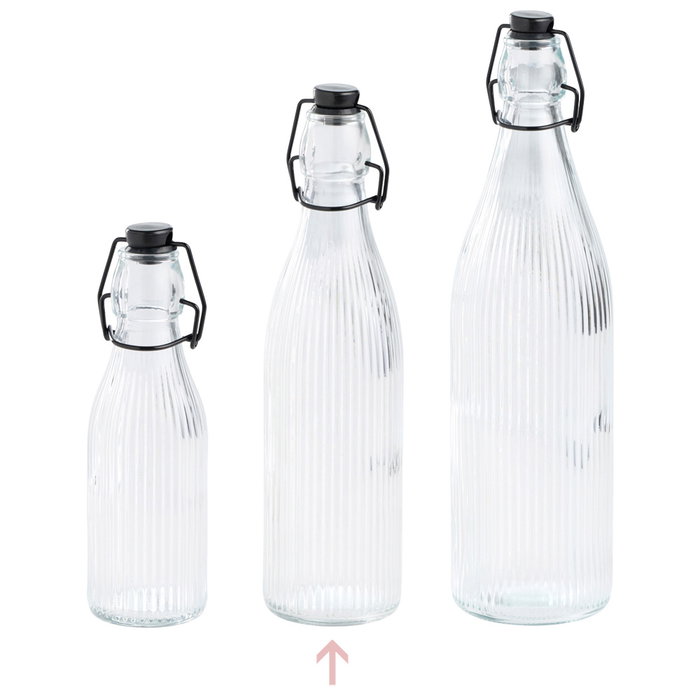 Day Botella de Vidrio Rayas 500 ml con Tapón Mecánico Day Botella de Vidrio Rayas 500 ml con Tapón Mecánico