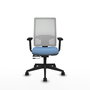 PIQUERAS Y CRESPO Silla de oficina Horna con mecanismo Sincro/Traslack Azul cielo y Blanco