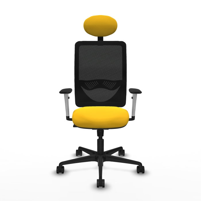 PIQUERAS Y CRESPO Silla de oficina Zulema con mecanismo Sincro, Amarillo y Negro