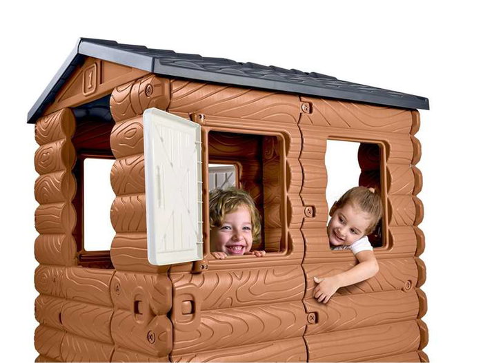 Feber Casa de Juegos Camping Cottage de Plástico para Niños, Multicolor - 104x90x1,18 cm