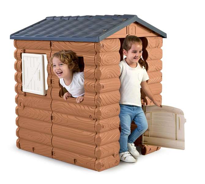 Feber Casa de Juegos Camping Cottage de Plástico para Niños, Multicolor - 104x90x1,18 cm