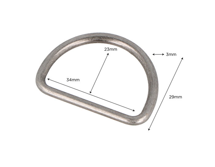 Innspiro Anilla D Zamak Plata Vieja 34 mm (5 unidades)