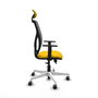 PIQUERAS Y CRESPO Silla de oficina Motilla con mecanismo Sincro/Traslack, Amarillo y Gris