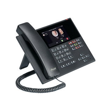 Auerswald COMfortel D-400 Teléfono Analógico de Escritorio con Pantalla TFT de 4.3 Pulgadas, 29 Teclas y Calendario, Negro