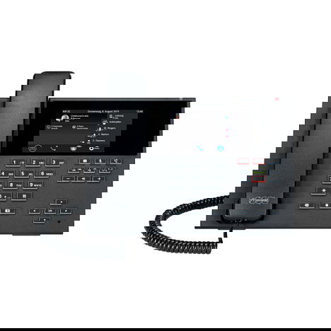 Auerswald COMfortel D-400 Teléfono Analógico de Escritorio con Pantalla TFT de 4.3 Pulgadas, 29 Teclas y Calendario, Negro