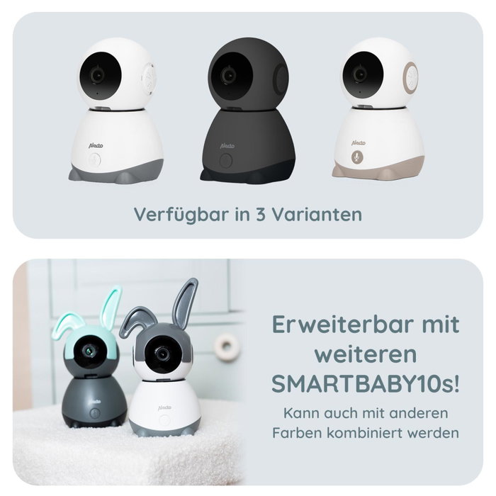 Alecto Monitor de Bebé Wi-Fi con Cámara, Blanco/Gris