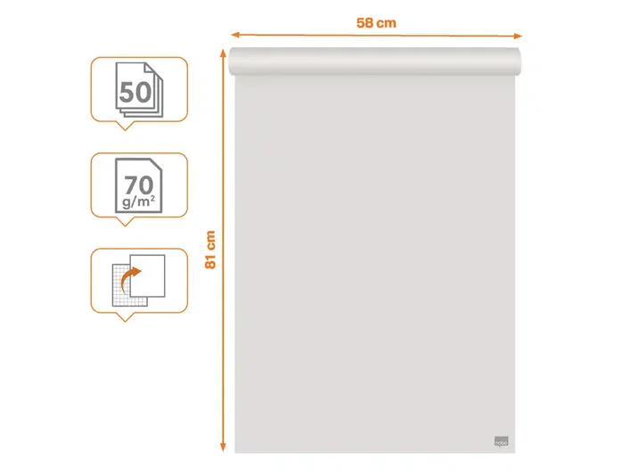 Nobo Bloc Congreso Reciclado Cuadriculado/Liso 50 Hojas 70 g 580x810 mm