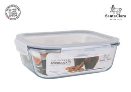 Santa Clara Fiambrera Rectangular con Tapa Hermética 21 cm x 25.5 cm (4 Unidades)