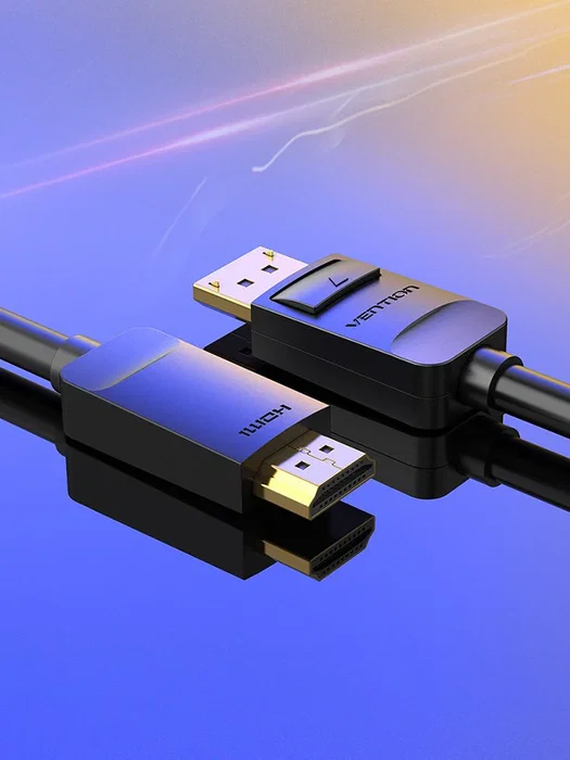 Vention HADBG Cable Adaptador DisplayPort Macho a HDMI Macho 1.5m (8K 32.4 Gbps, 4K@144Hz, 1080P@60Hz, Chapado en Oro, Negro)